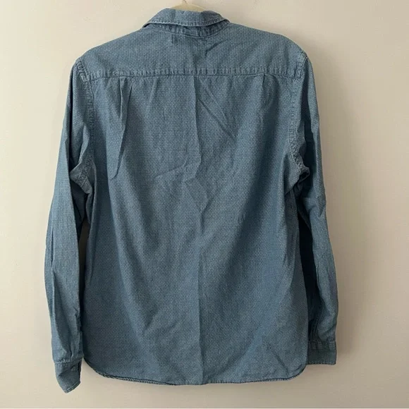 H&M Label of Graded Goods men’s patterned denim button front shirt M - Picture 5 of 8